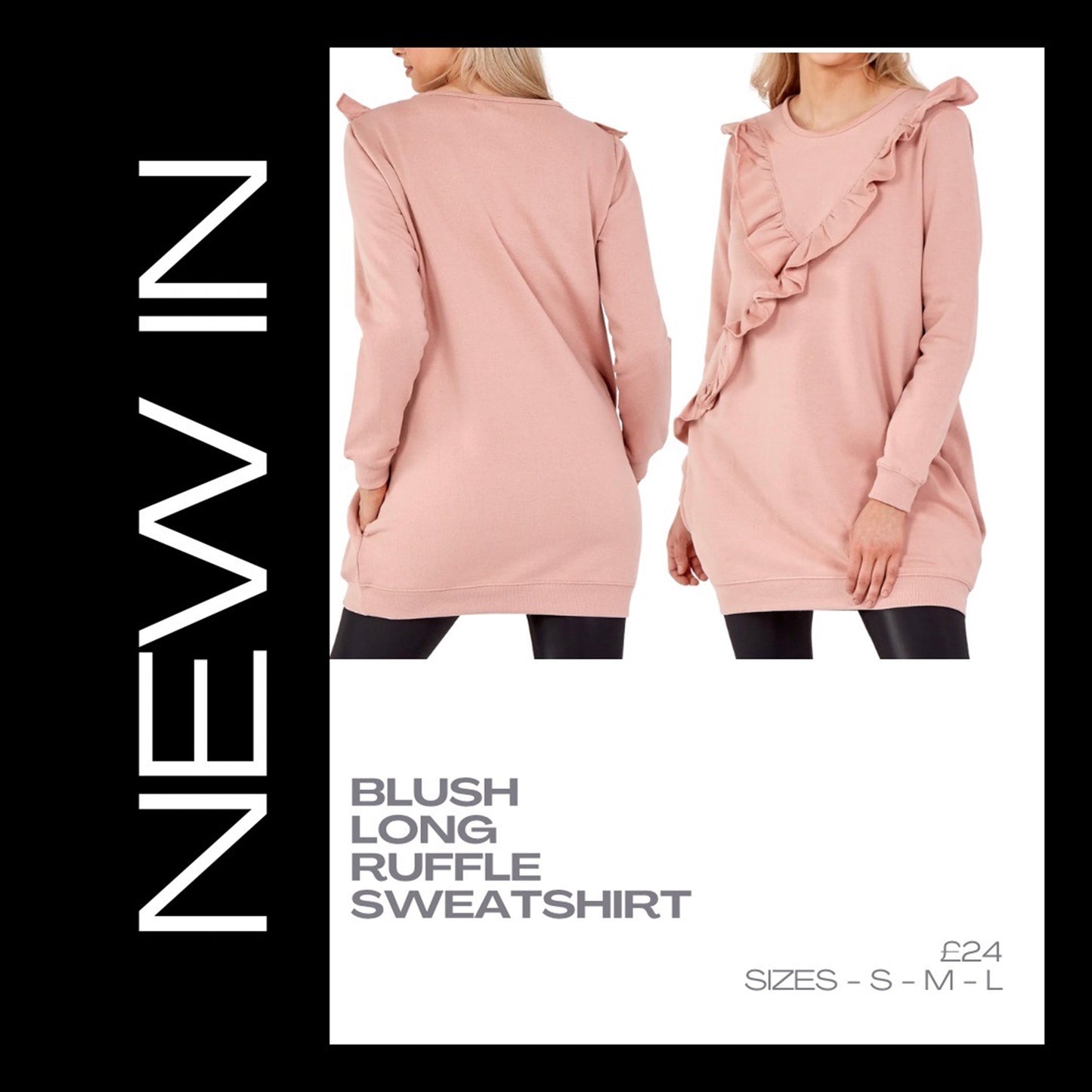 Blush Long Ruffle Sweatshirt